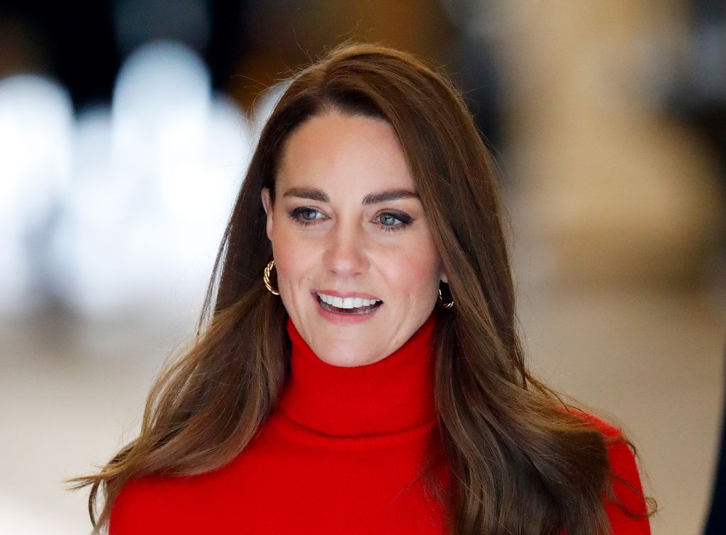 Kate Middleton departs after delivering the keynote speech at an event hosted by the Forward Trust to launch the charity's 'Taking Action on Addiction' campaign at BAFTA on October 19, 2021 in London, England. 