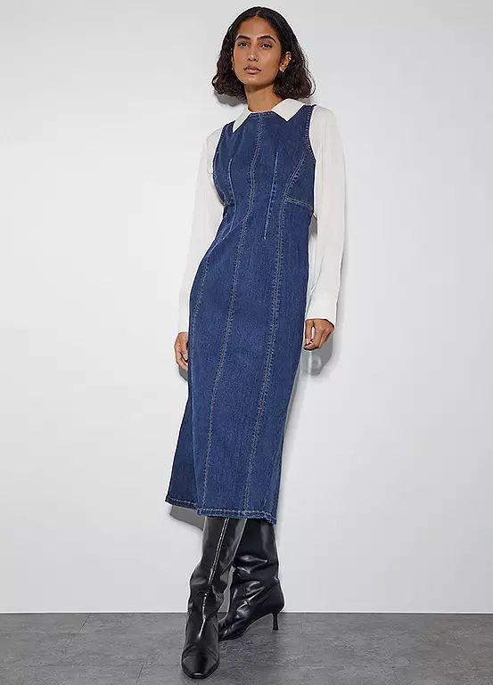 Monsoon Sleeveless Denim Midi Dress