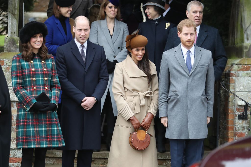 Princess Eugenie, Princess Beatrice, Princess Anne, Princess Royal, Prince Andrew, Prince William, Princess Kate, Meghan Markle and Prince Harry 