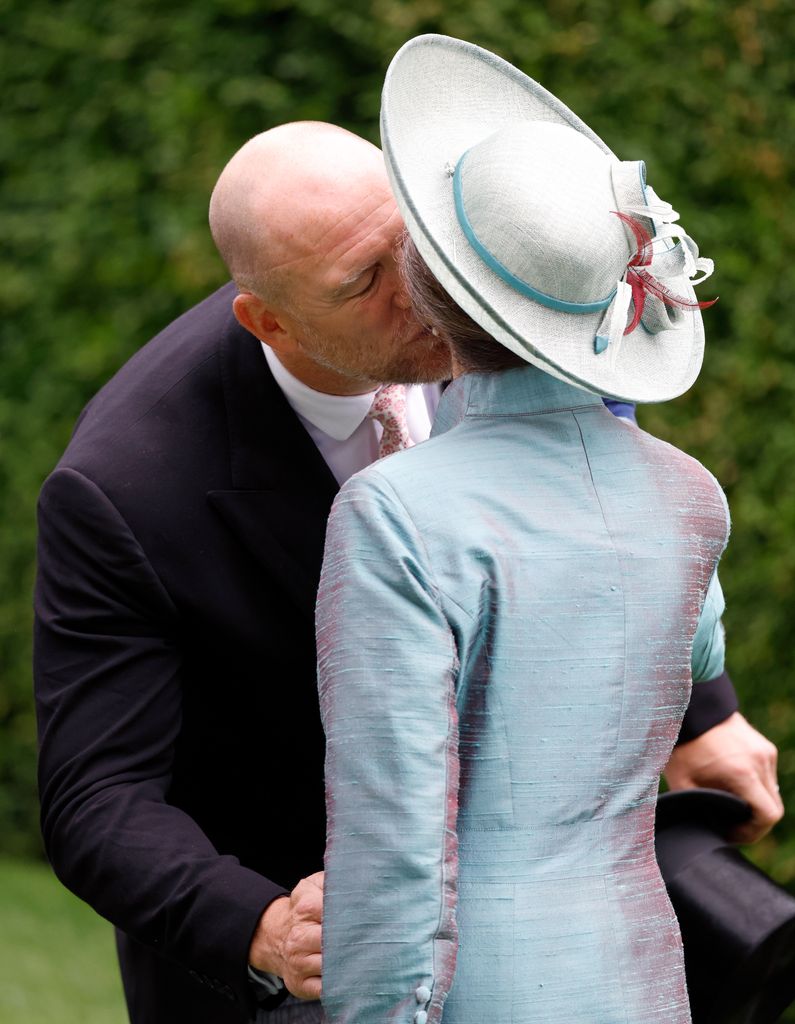 Mike Tindall kisses Princess Anne at Royal Ascot 2023