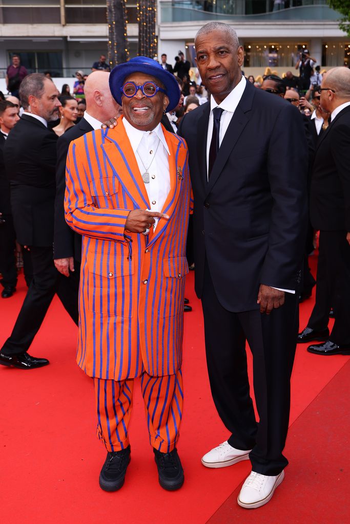 denzel washington and spike lee on cannes red carpet