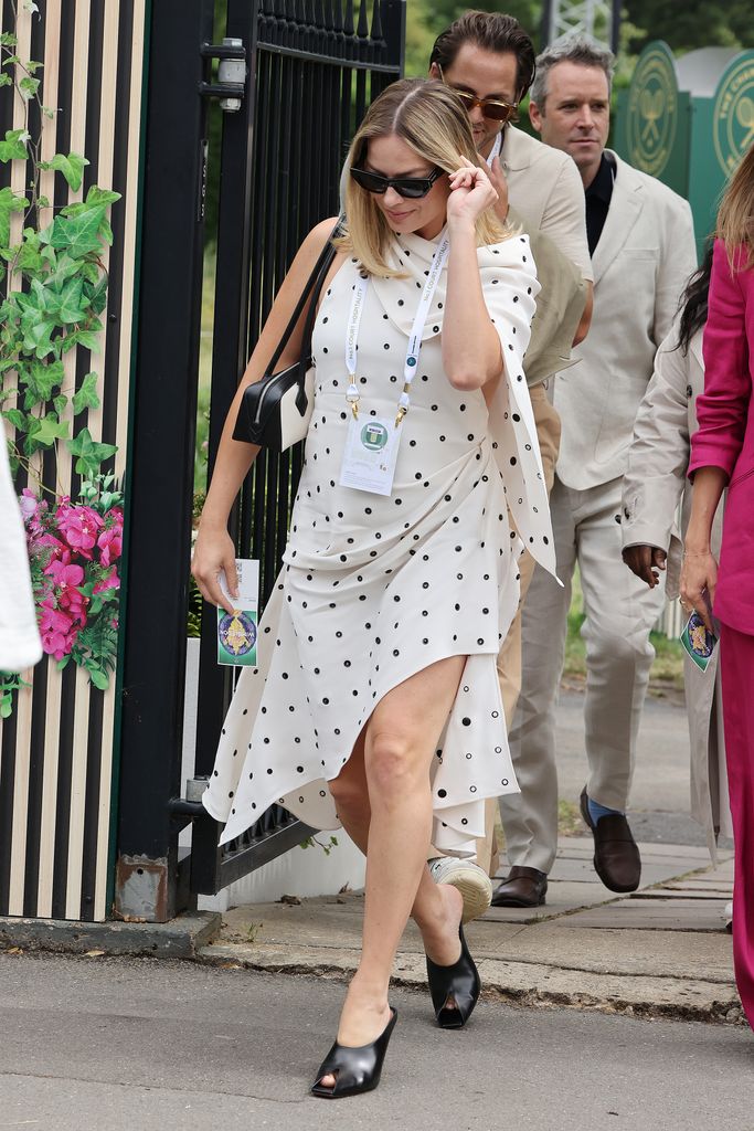 Margot Robbie attends day twelve of Wimbledon