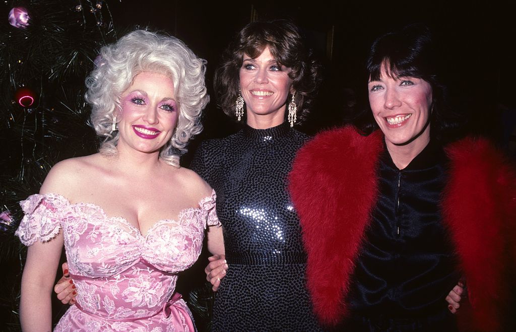 Dolly Parton, Jane Fonda and Lily Tomlin at the film premiere of "9 to 5," New York, December 5th 1980. 