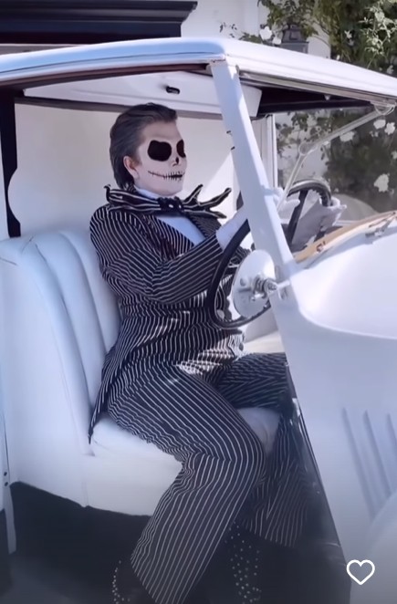 Kris Jenner dressed as Jack Skellington