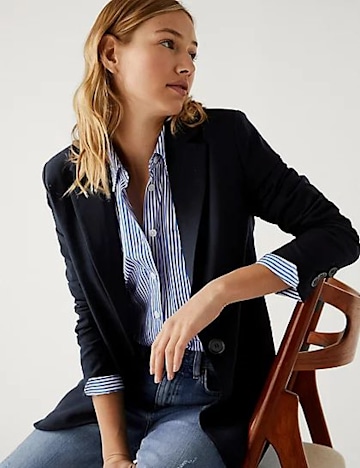 marks and spencer single breasted navy jacket like kate middleton 