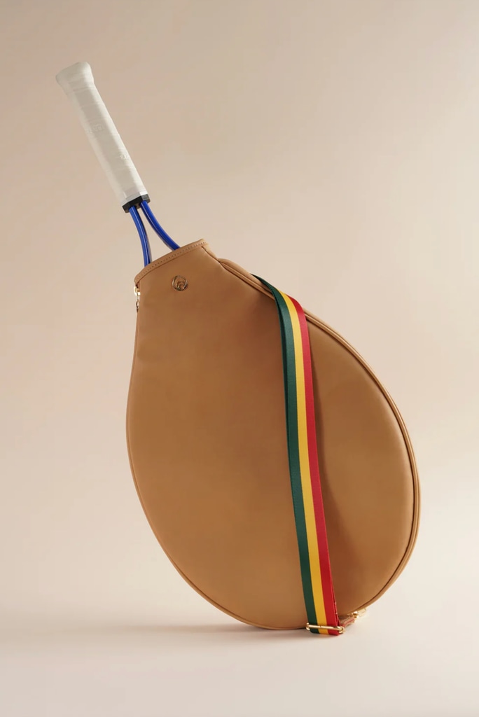 A LEATHER TENNIS RACKET BAG 
