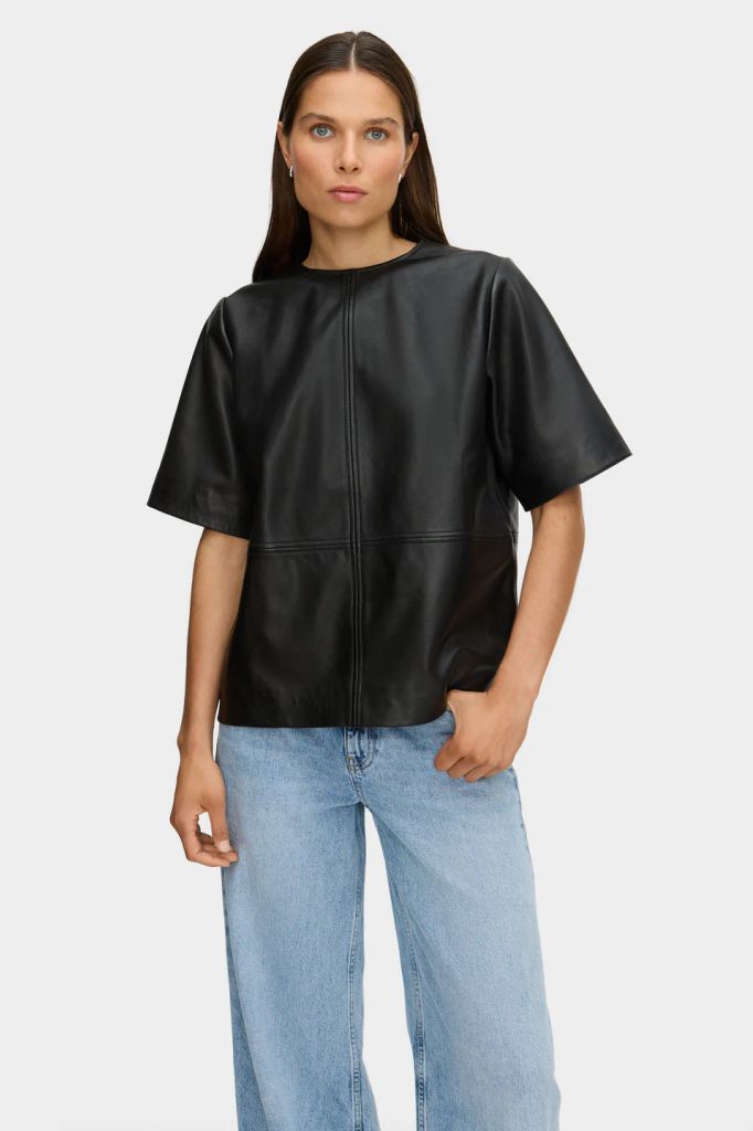 aligne leather tee