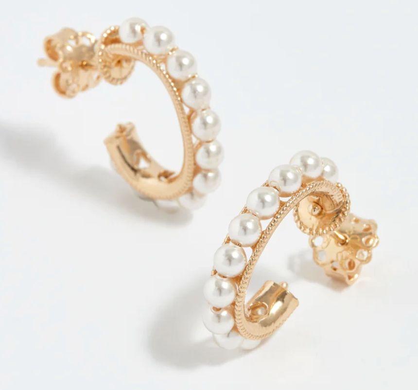 SORU pearl hoop earrings
