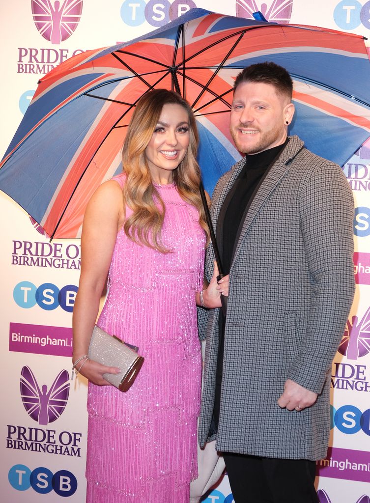 Amy Dowden wears a pink sparkling dress as she joins Ben