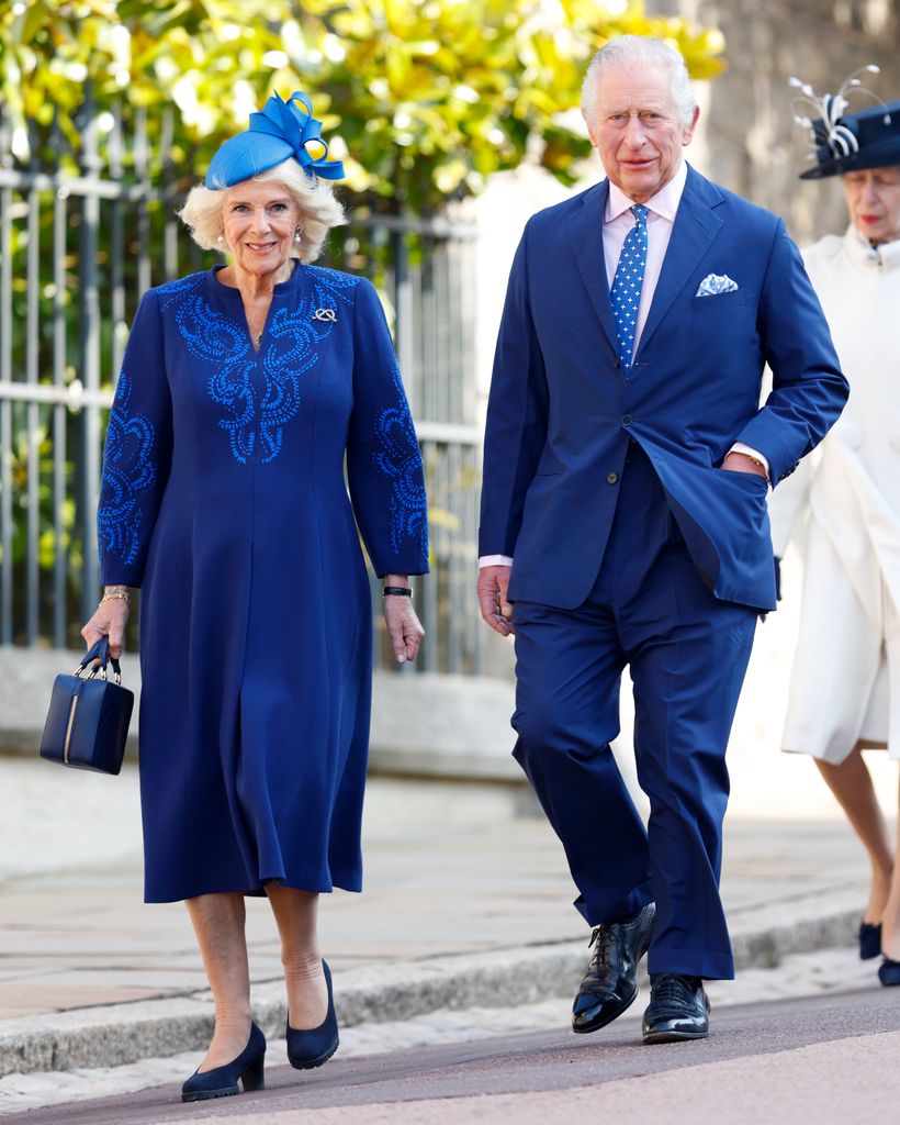 King Charles and Queen Camilla walking