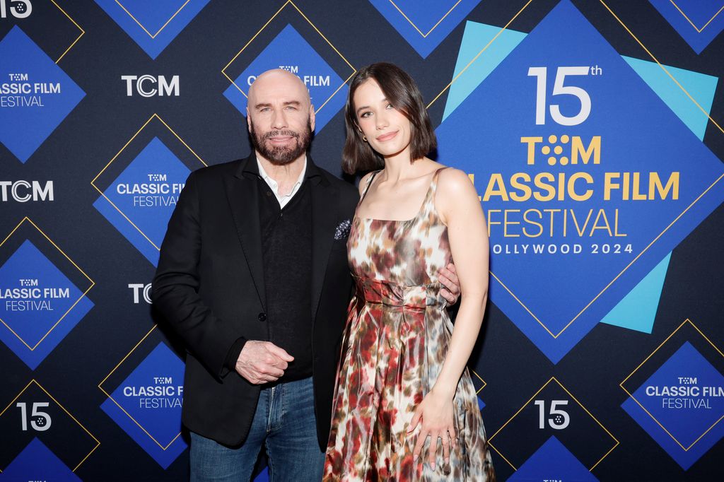 HOLLYWOOD, CALIFORNIA - APRIL 18: (L-R) John Travolta and Ella Bleu Travolta attend the Opening Night Gala and 30th Anniversary Screening of "Pulp Fiction" during the 2024 TCM Classic Film Festival at TCL Chinese Theatre on April 18, 2024 in Hollywood, California. (Photo by Emma McIntyre/Getty Images for TCM)