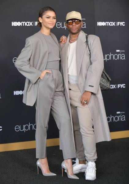 Zendaya and her stylist Law Roach on the red carpet