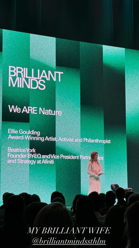 Princess Beatrice spoke on stage at the Brilliant Minds 2024 event in Stockholm, wearing an all-white outfit