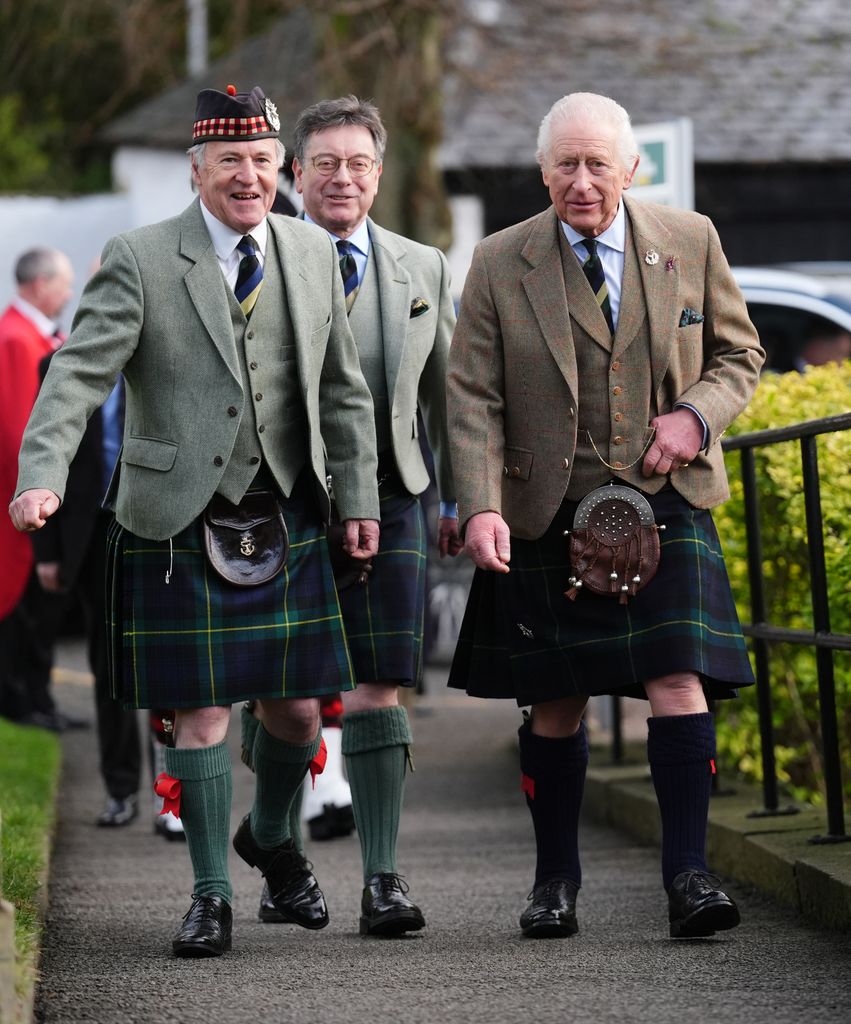 King Charles III visits the Gordon Highlanders Museum in his iconic green kilt