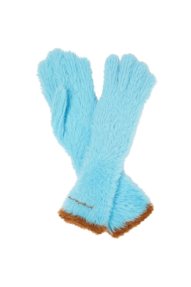 Jacquemus blue fluffy gloves 