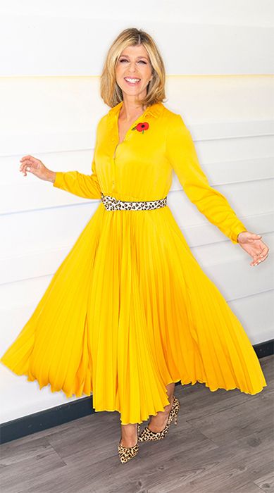 kate garraway yellow dress