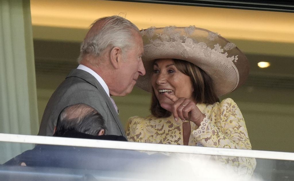 King Charles III and Carole Middleton in the grandstand on day two of Royal Ascot at Ascot Racecourse
