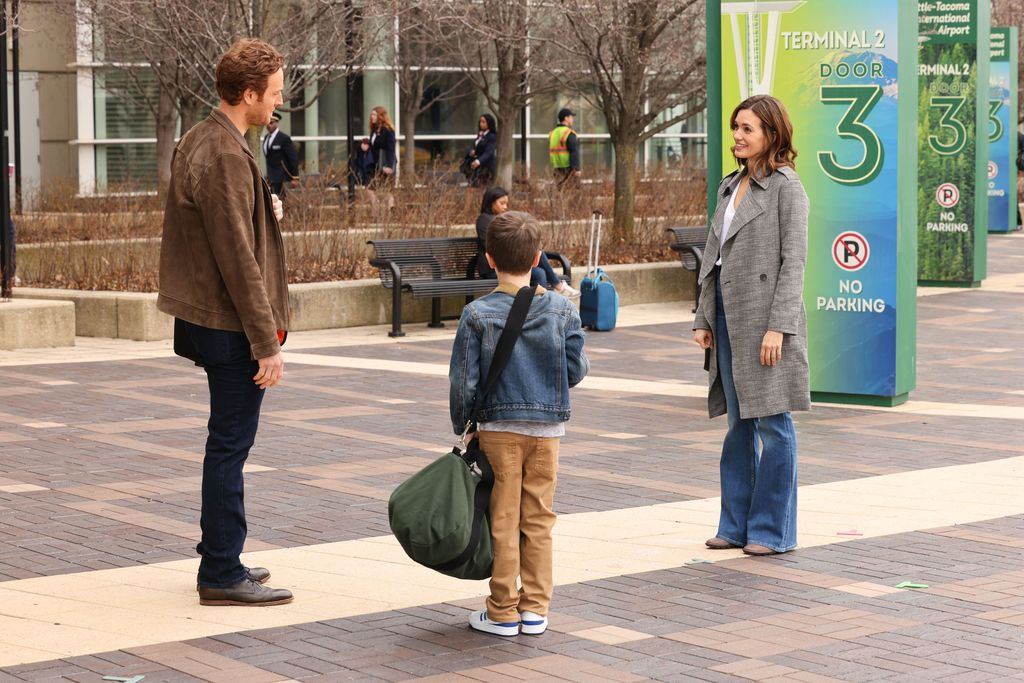 Nick Gehlfuss as Will Halstead, Ari Morgan as Owen, Torrey DeVitto as Natalie on Chicago Med season 8, 2023