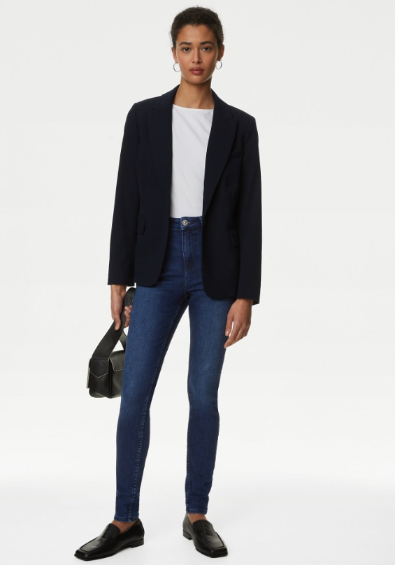 marks and spencer navy skinny jeans 