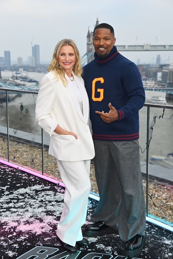 Cameron Diaz and Jamie Foxx promoting "Back in Action"