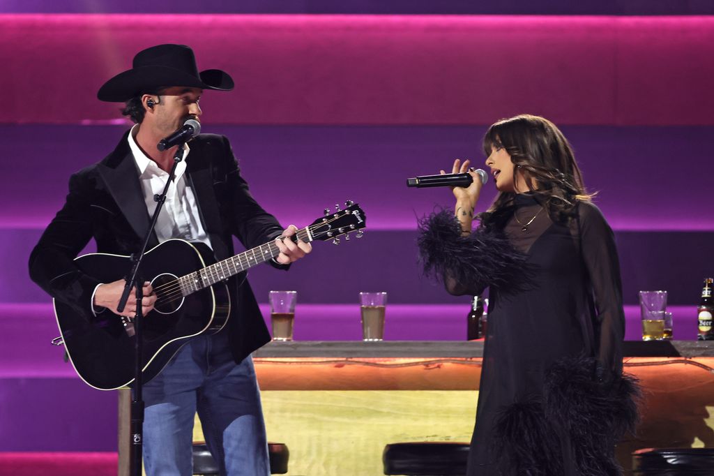 Riley Green and Ella Langley perform onstage during The 58th Annual CMA Awards