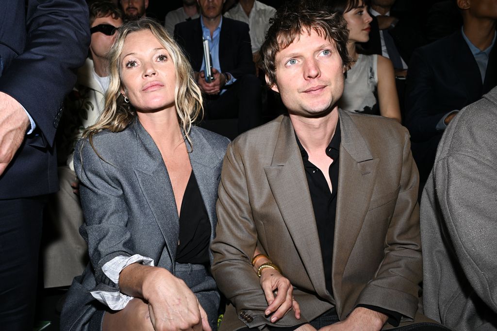 Kate Moss and Nikolai von Bismarck sat front row at the Paris Fashion Show