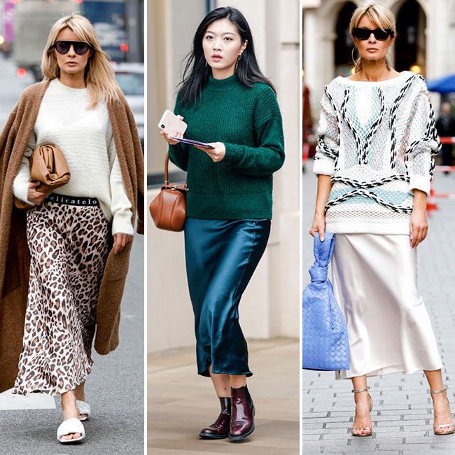 12 Ways Fashion Girls Are Wearing Satin Skirts This Season