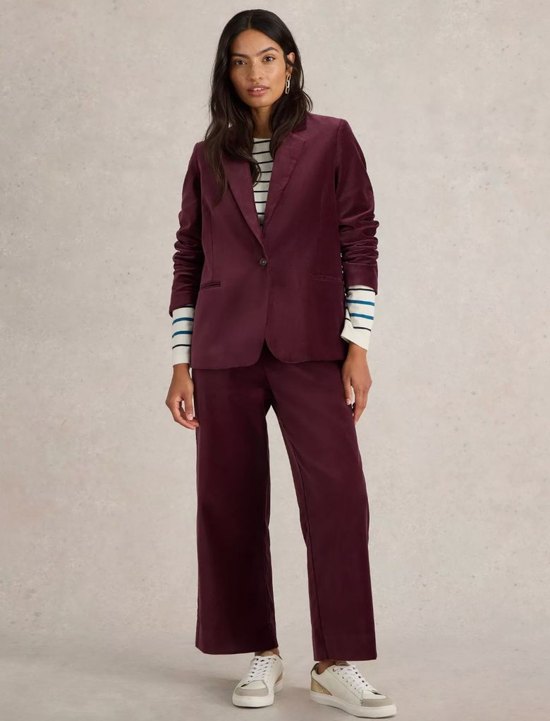 The White Stuff burgundy suit