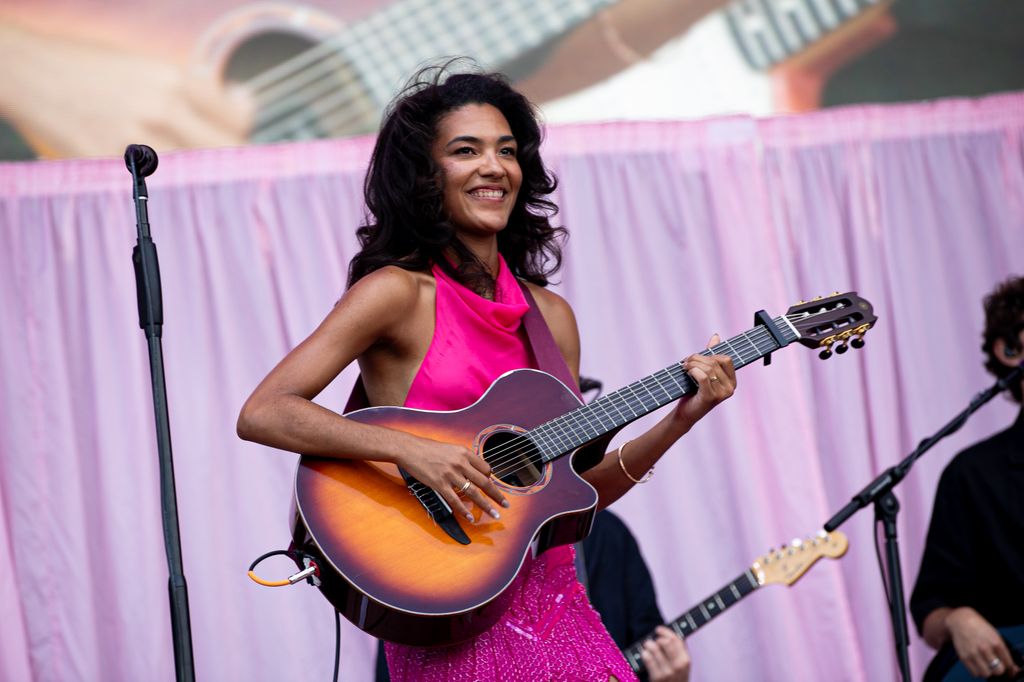 Olivia Dean performs onstage during Forwards Festival on August 24, 2025 in Bristol, England