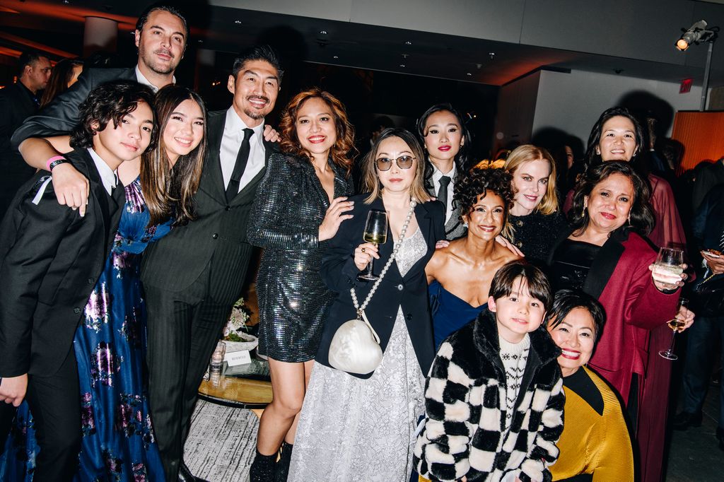 Bodhi Del Rosario, Jack Huston, Tiana Gowen, Brian Tee, Amelyn Pardenilla, Lulu Wang, Ji-young Yoo, Sarayu Blue, Nicole Kidman, Ruby Ruiz, Janice Y. K. Lee, Connor James and Sheila Lirio Marcelo at the New York Premiere of "Expats" held at The Museum of Modern Art on January 21, 2024 in New York City