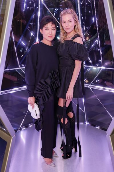 Sandra Choi and Sienna Miller at Claridge's