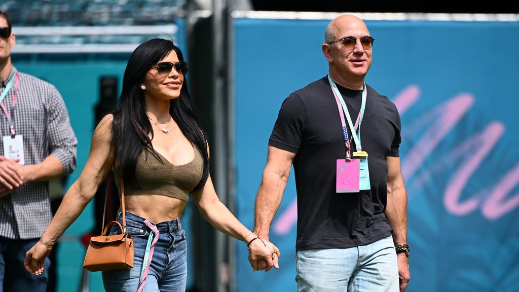 Jeff Bezos and Lauren Sanchez at F1 grand prix miami