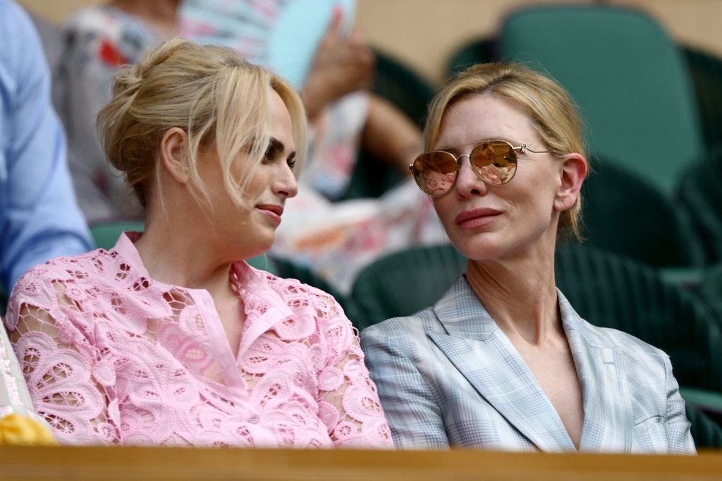 rebel wilson and cate blanchett in royal box at wimbledon