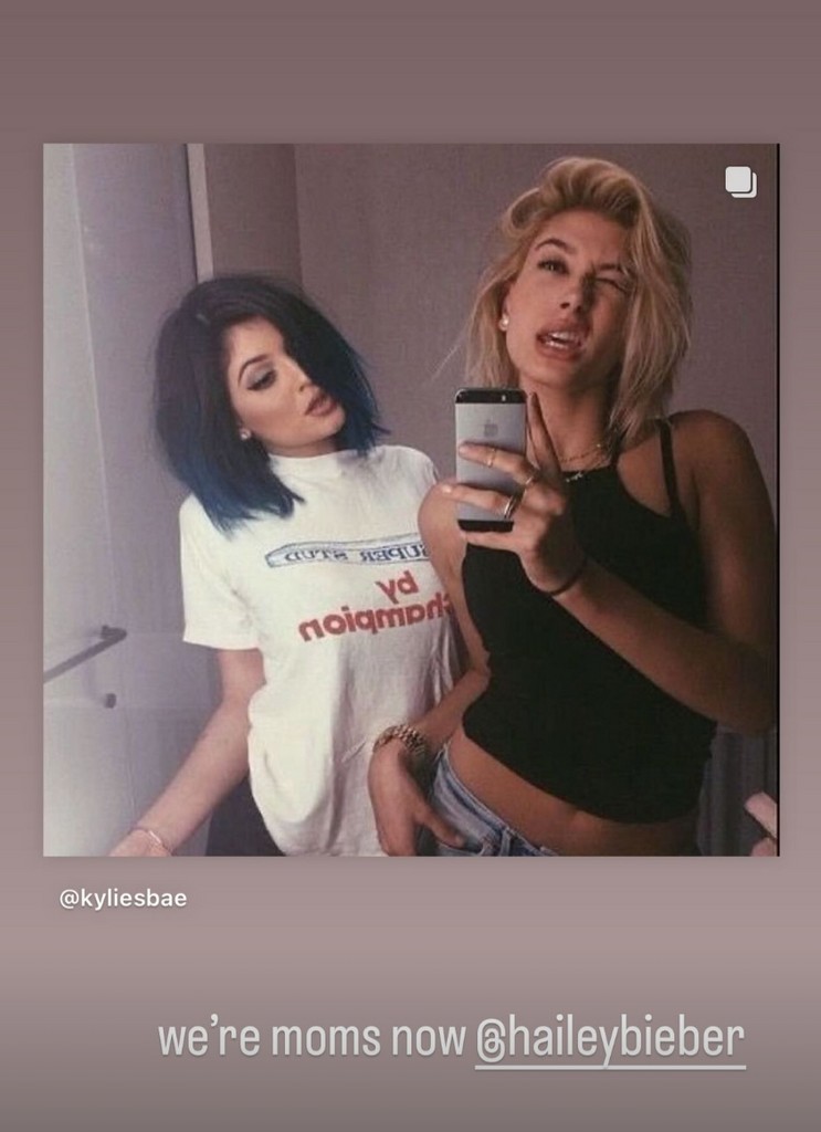 Throwback photo of Kylie Jenner and Hailey before from around 2016, shared by Kylie to her Instagram Stories June 2024