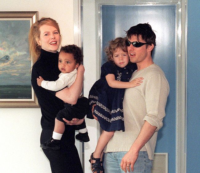 Nicole Kidman and Tom Cruise with their adopted children, Isabella and Connor