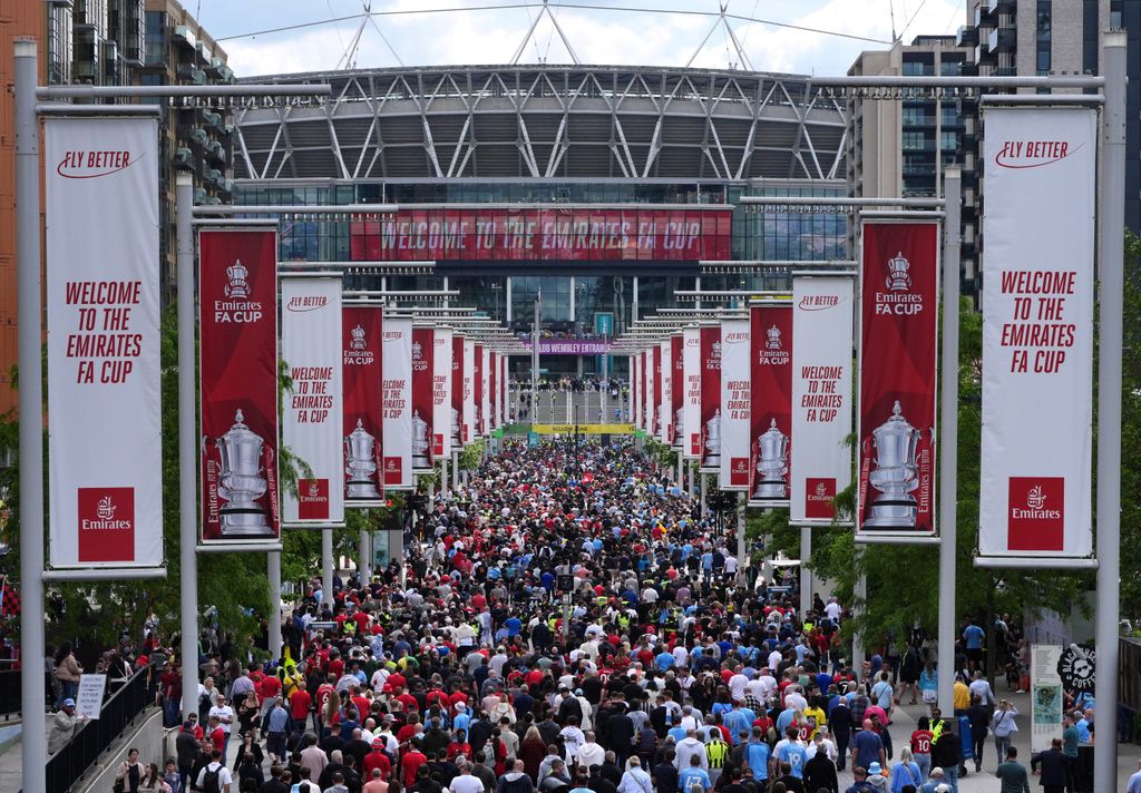 A general view of Wembley Way ahead of the Emirates FA Cup final at Wembley Stadium, London.