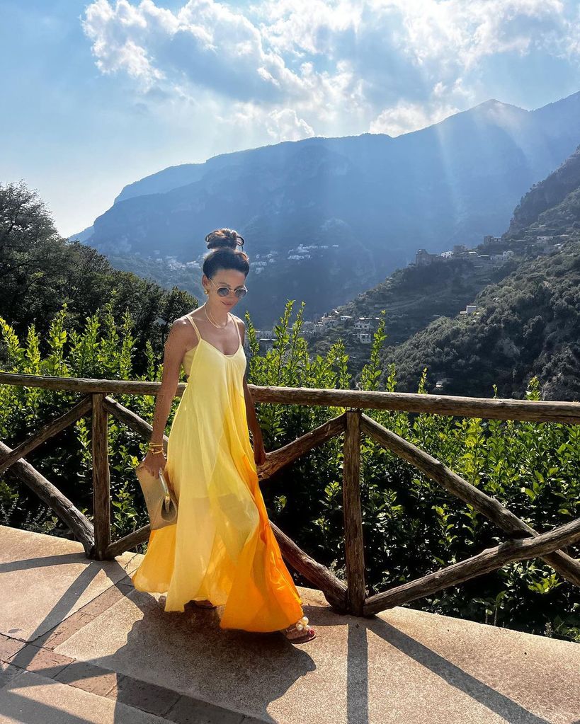 michelle in yellow maxi dress