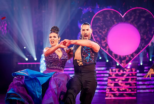 Kym and Graziano in hold during paso doble at Blackpool