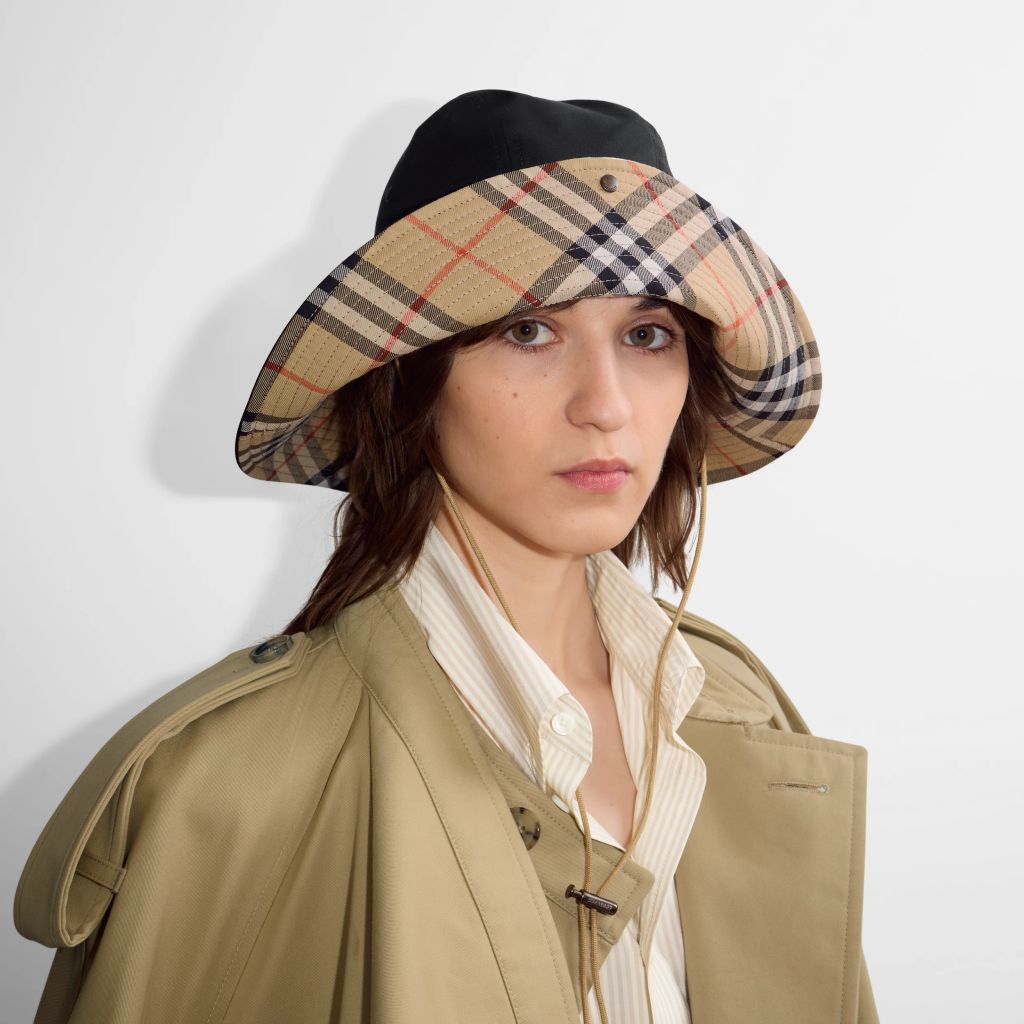 Check Brim Gabardine Hat burberry