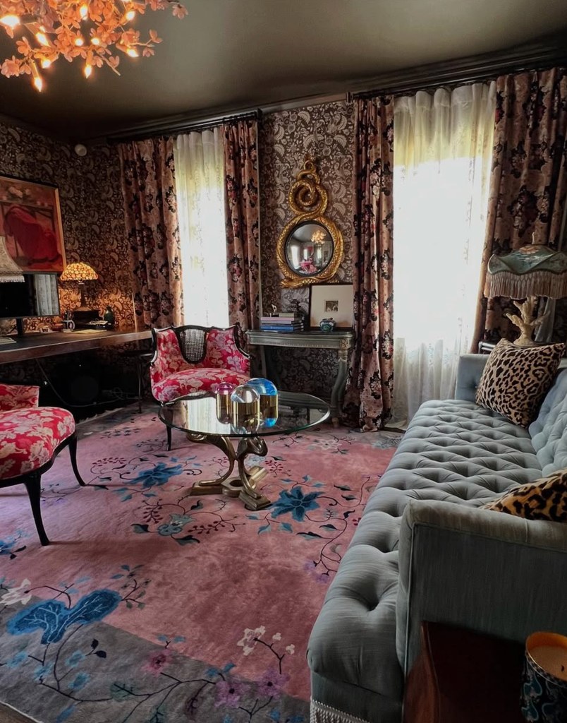 Photo shared by Christina Hendricks on Instagram of a redecoration inside her home office