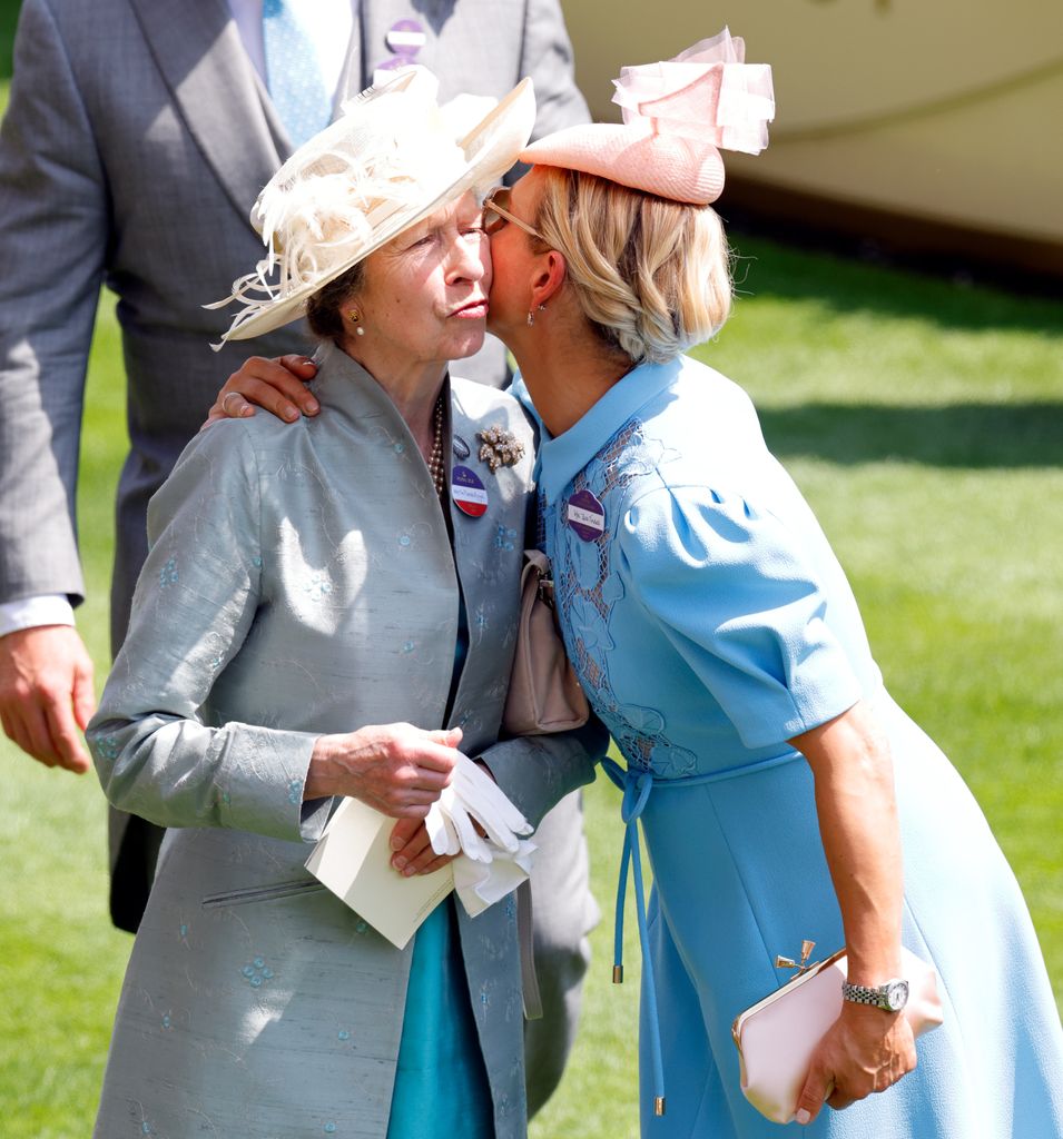 Zara Tindall kisses Princess Anne on day 1 of Royal Ascot