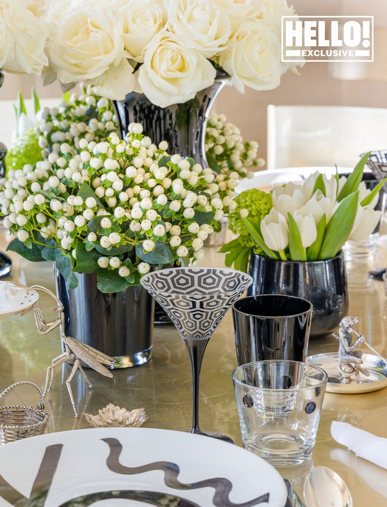 Celia Kritharioti home table decor and white flowers