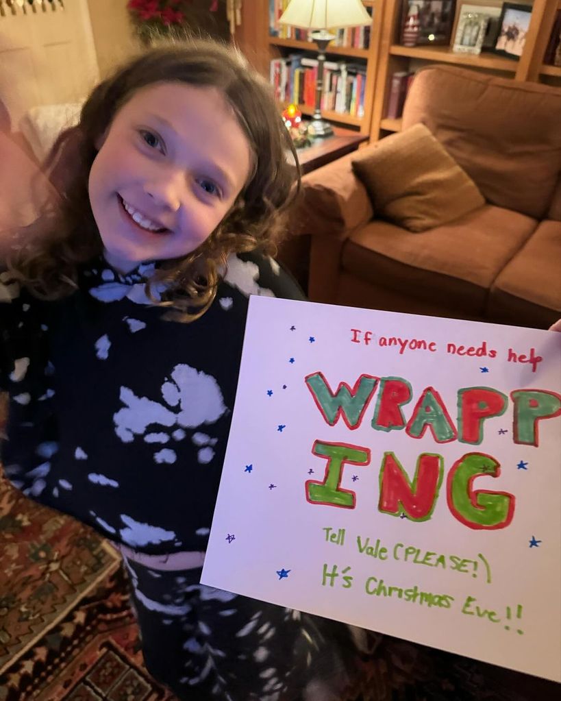 Savannah Guthrie's daughter Vale showing off her gift wrapping skills in a photo shared on Instagram