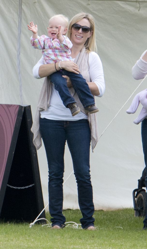 Zara Phillips With Her Brothers Daughter Savannah Phillips At The Tusk Charity Polo Match At Beaufort Polo Club Near Tetbury in 2012