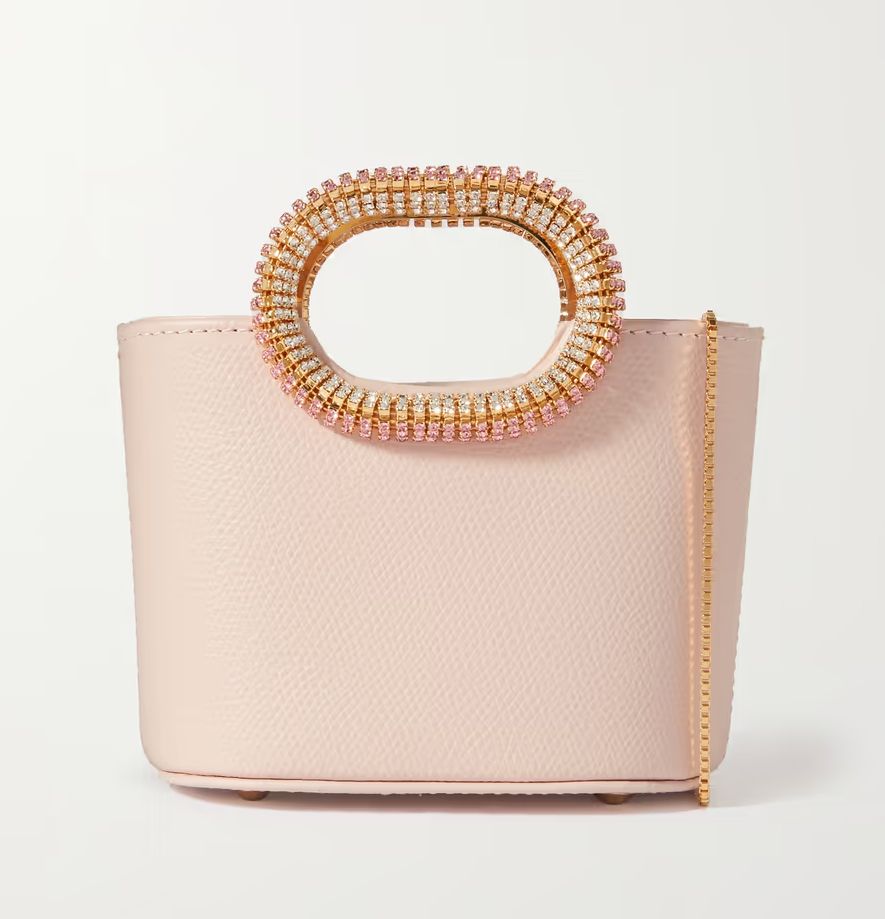 ROSANTICA Anita crystal-embellished textured-leather tote