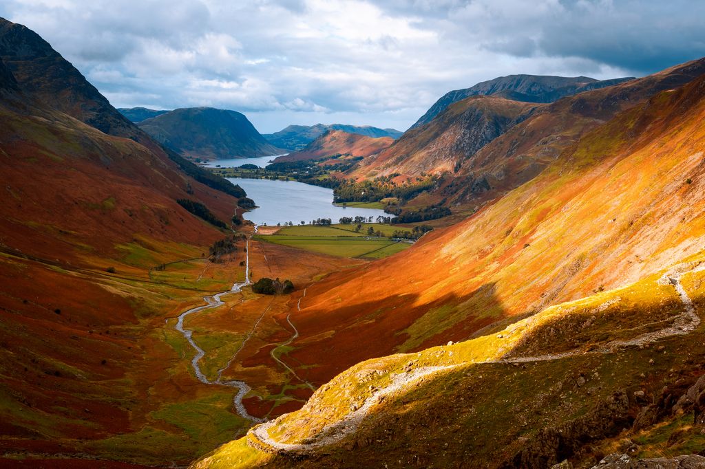 Sunset, Buttermere, Honister Pass, Lake District, Cumbria, England