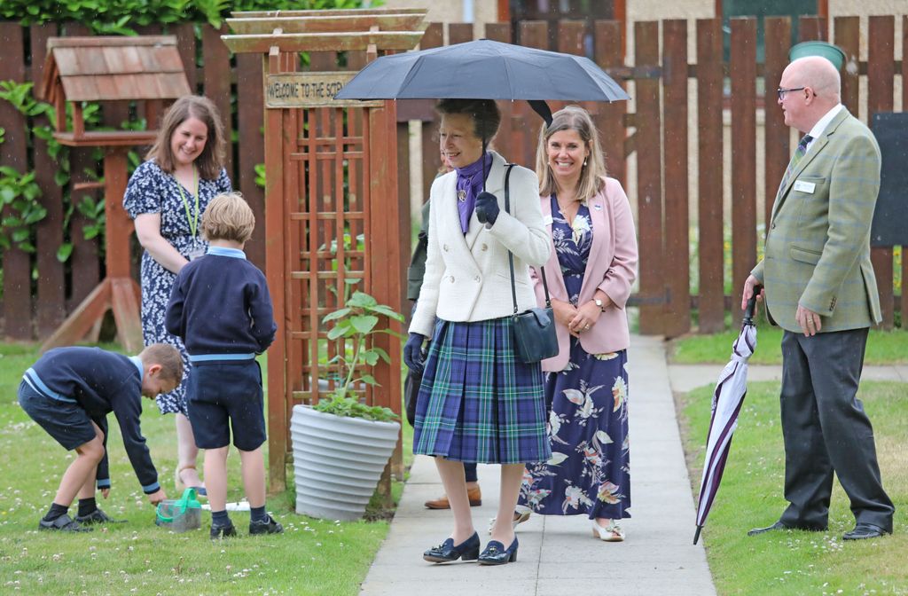 Princess Anne on a visit to Gordonstoun school where she opened a new coastguard HQ