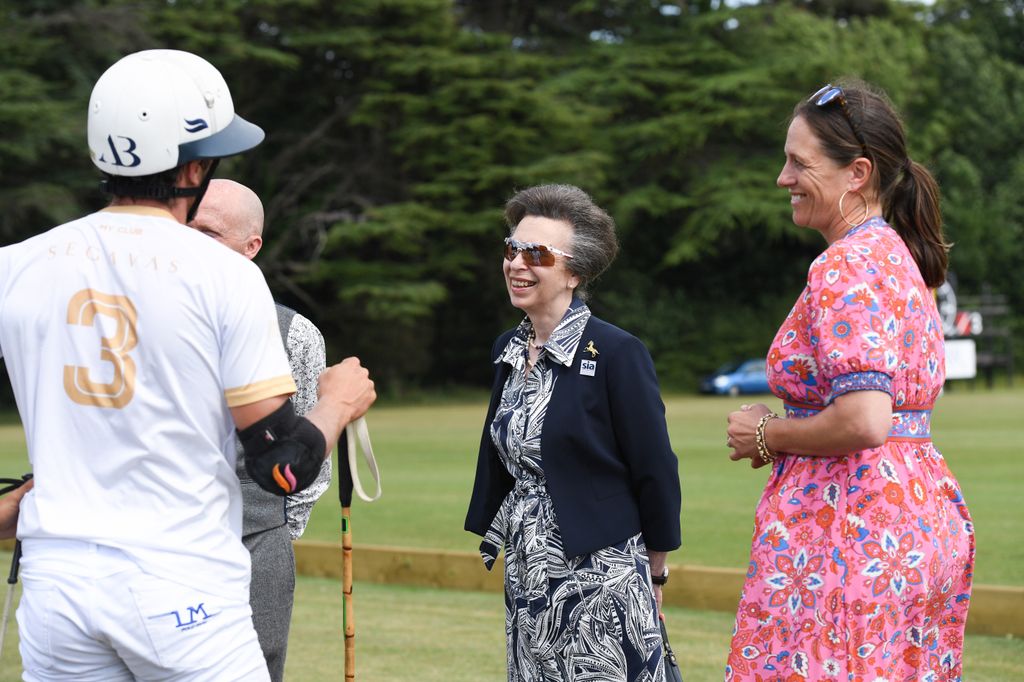 The Princess Royal chatted to players after the match.