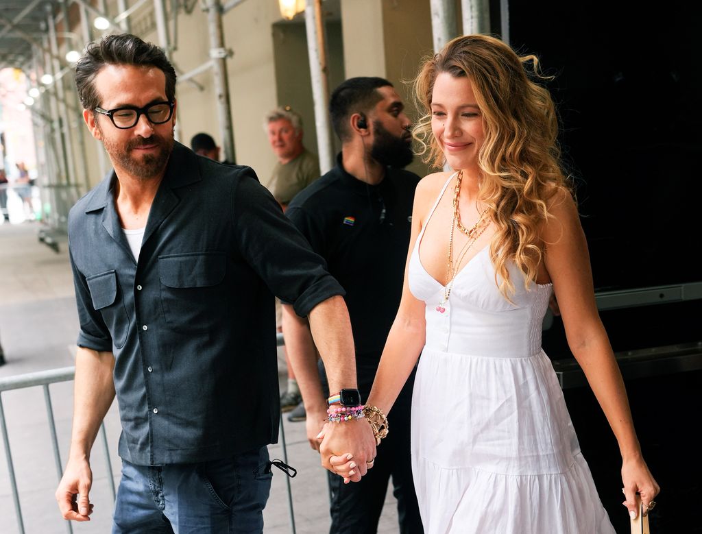 Ryan Reynolds and Blake holding hands in New York