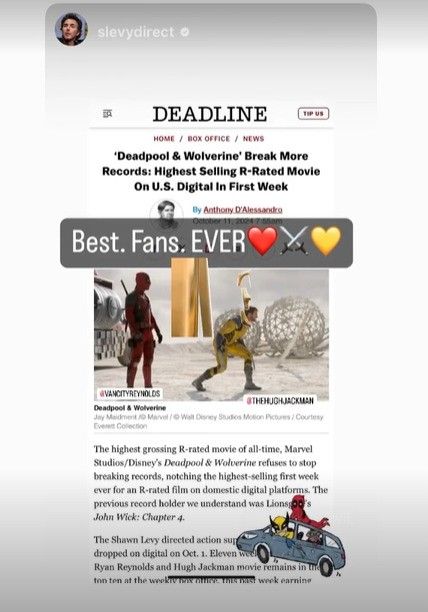 hugh jackman reacts deadpool and wolverine new record